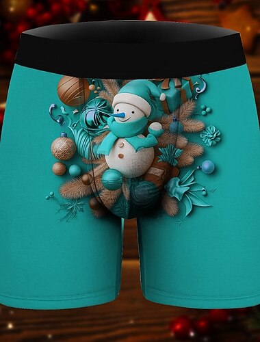  Sneeuwpop Kerst pyjama Boxer shorts Ondergoed kerstcadeau Voor heren Grappig Kerstmis Patroon Volwassenen Kerstmis Nieuwjaar kerstavond Kerstmis Feest