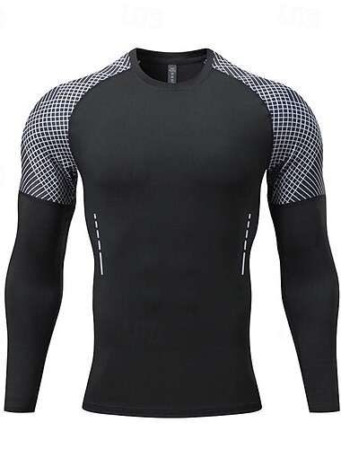  Homens Camiseta de Corrida Banda Refletora Manga Longa Camiseta Casual Roupa Esportiva Outono Reflector Respirável Treino de Ginástica Corrida Caminhada Roupa de esporte Roupas Esportivas Cor Sólida
