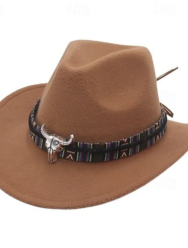  Herren Kentucky Derby Hut Sonnenhut Cowboyhut Fedora-Trilby-Hut Schwarz Rote Baumwolle / Polyester-Mischung Vintage-Stil Mode 18. Jahrhundert Bundesstaat Texas Täglich Themenparty Einfarbig