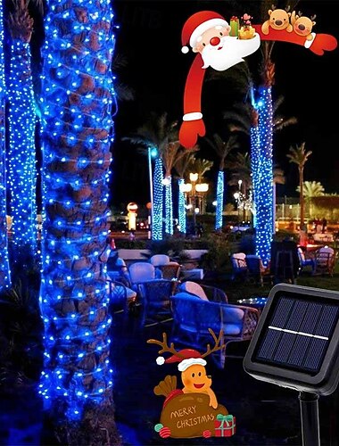  أضواء سلسلة الخيالية، لوحة عيد الميلاد الفريدة، مزينة بالأضواء النحاسية المدعومة بالطاقة الشمسية، 100/200/300 LED مع 8 أوضاع للتزيين في الحدائق، عيد الميلاد، حفلات الزفاف، والديكور في الهواء الطلق