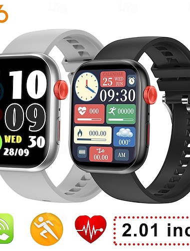  696 LC88 Reloj inteligente 2.01 pulgada Pulsera inteligente Bluetooth Podómetro Recordatorio de Llamadas Seguimiento del Sueño Compatible con Android iOS Hombre Llamadas con Manos Libres IP 67 Caja
