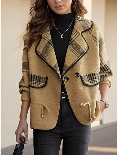  maglione da donna cardigan maglione giacca colletto camicia maglia patchwork bottone maglia maniche raglan primavera autunno quotidiano festa fine settimana quotidiano elegante casual manica lunga