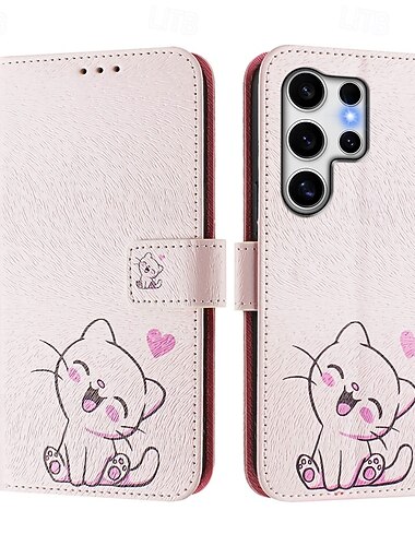  telefon Etui Til Samsung Galaxy S26 Ultra Plus S25 S24 S23 S24 FE S22 S21 Ultra Plus S20 A55 5G A35 5G Lommebok-kortveske med stativ Magnetisk Helkroppsbeskyttende Kontor / Bedrift TPU PU lær