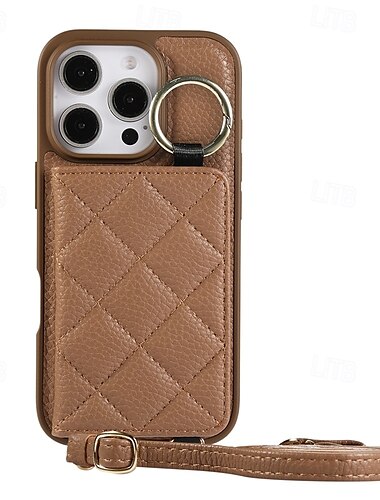  Phone Case For iPhone 16 Pro Max Plus iPhone 15 Pro Max Plus iPhone 14 13 12 11 Pro Max Plus iPhone 14 Pro Max iPhone 13 12 11 Pro Max Back Cover with Stand Holder with Lanyard Card Slot Retro TPU PU