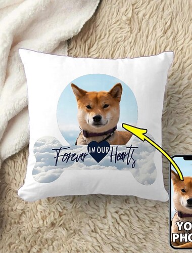  Egyedi Párnahuzat Háziállat Fotó Emlékmű Díszpárna Részvétel ajándék Személyre szabott Emlékajándékok Örökké a szívünkben