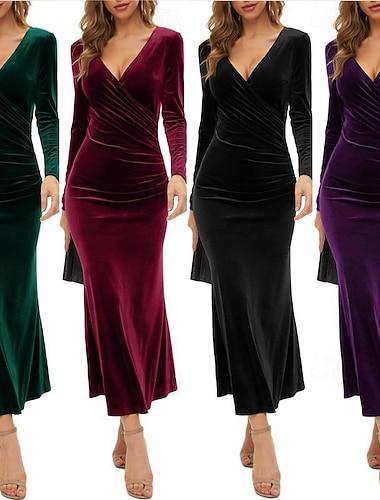  Dame Cocktailkleid Party Kleid Meerjungfrauenkleider Damen Elegant Dame Erwachsene Weihnachten Neujahr Heiligabend Weihnachten Party Kleid