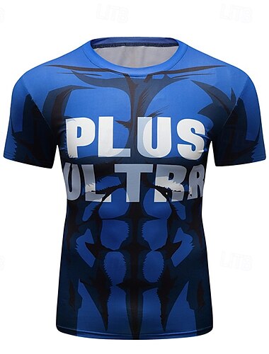  Herren Laufshirt Sport Top Funktionsshirt Kurzarm T-Shirt Casual Athlässigkeit Herbst Atmungsaktiv Schnelltrocknend Fitnesstraining Laufen Gehen Sportbekleidung Sportkleidung Graphic Rote Blau Rot
