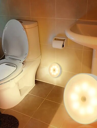  Luz de noche con sensor de movimiento de 8 led, luz de noche usb, luz de gabinete led recargable para cocina, dormitorio, escalera, gabinete, pasillo, armario, luz de noche
