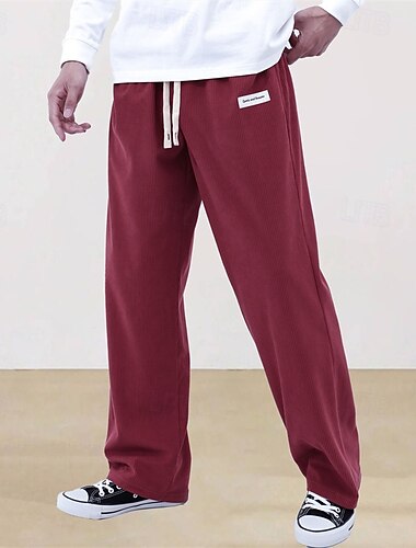  Herren Sportliche Hosen Jogginghose Trainingshose Cordhose Hose Hosen Jogginghose mit geradem Bein Tasche Kordelzug Elastische Taille Glatt Komfort Sports Outdoor Täglich Modisch Brautkleider schlicht