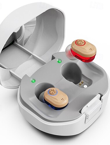  Tragbare Mini-TWS-Hörgeräte, Ladefach, unsichtbares In-Ear-Audiphone mit langer Lebensdauer, magnetisches Laden, unterstützter Hörverstärker für ältere Menschen