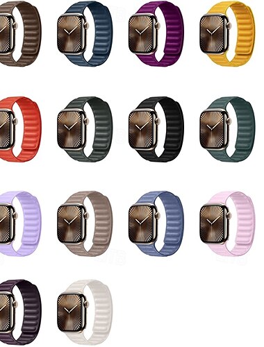  Sólová smyčka Kompatibilní s Řemínek k hodinkám Apple Watch 38 mm 40 mm 41 mm 42 mm 44 mm 45 mm 49 mm Magnetická spona Nastavitelný Silikon Náhradní pásek na hodinky pro iwatch Ultra 2 Series 9 8 7