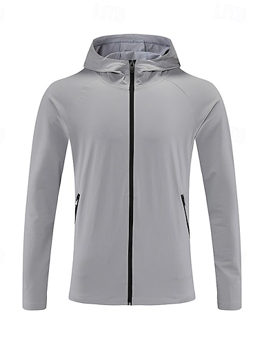  Herr T-shirt för jogging Långärmad T-shirt Ledigt Fritids- Höst Håller värmen Vindtät Andningsfunktion Gymträning Löpning Gång Sportkläder Sportkläder Solid färg Svart Ljusblå Grå