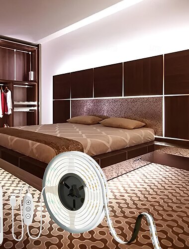  USB-COB-LED-Lichtstreifen, dimmbare 1–3 m TV-Hintergrundbeleuchtung, 300 LEDs/m, CRI85 mit HF-Fernbedienung, flexibles Lichtband für DIY-Schlafzimmer, Küche, Unterschrankbeleuchtung