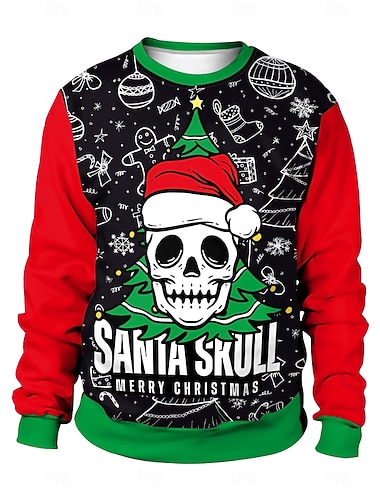  Anime 3D-Druck 3D Bischofsärmel Kapuzensweatshirt Cartoon Manga Weihnachtsmann Grafik für Paar Herren Damen Erwachsene 3D-Druck  für Weihnachten Karneval Party Festival