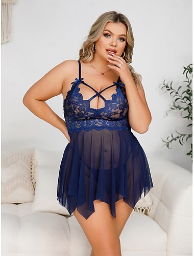  Babydoll Kjoler Dameundertøy Nattøy Julepysjamas Dame Sexy Voksen Jul Nytt År julaften Jul Fest Kjole