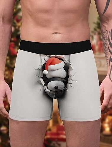  Papá Noel Pijamas de navidad Boxers Cortos Ropa Interior regalo de Navidad Navidad Hombre Navidad Año Nuevo Nochebuena Gracioso Adultos Fiesta Navidad