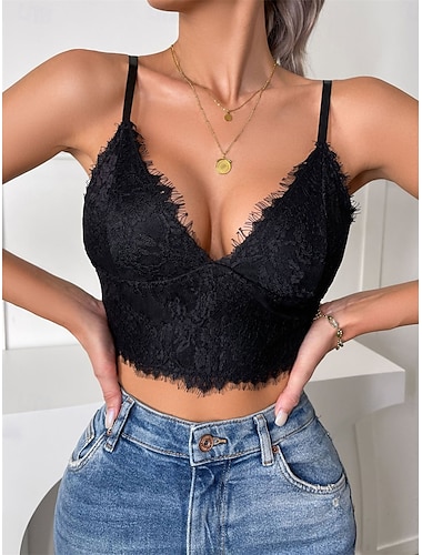  vêtements de détente pour femmes corsets de couleur pure fête de carnaval Saint-Valentin bretelles respirantes sans manches dentelle dos nu été printemps tenues pour la maison
