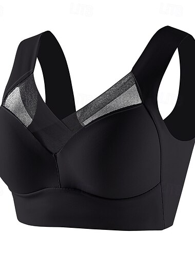  Mujer Sujeción Media Sujetador para correr Sin aros Copa Moldeada Camiseta Acolchado Talla Grande Aptitud física Entrenamiento de gimnasio Deportes recreativos Transpirable Suave Sin costura Malla