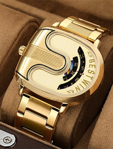  Herre Quartz Klokke Mote Uformell Business Håndleddsklokke Kalender Vannavstøtende Dekorasjon Stål Klokke