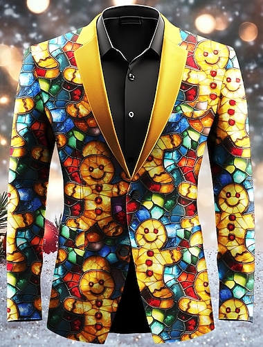 joulu miesten piparkakkumies printti bleiserit piparkakkumies takki bleiseri takki hengittävä mukava juhlailta päivittäin painike 3d-tulostus monitaskuinen normaali istuvuus syksyllä & talvinen   joulu miesten piparkakkumies printti bleiserit piparkakkumies takki bleiseri takki hengittävä mukava juhlailta päivittäin painike 3d-tulostus monitaskuinen normaali istuvuus syksyllä & talvinen