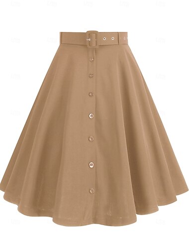  Retro Vintage 1950er Hepburn Rock A-Linie Damen Karneval Neujahr Maskerade Alltagstauglich Junggesellinnenabschiedsparty Erwachsene Rock
