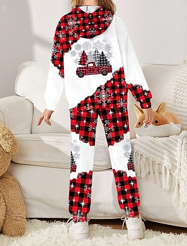 Мальчики Девочки 3D Графика В клетку В снежинку Рождественские наборы Комплект с капюшоном и спортивными штанами Спортивный костюм Длинный рукав Весна Осень Повседневные Классический На каждый день   Мальчики Девочки 3D Графика В клетку В снежинку Рождественские наборы Комплект с капюшоном и спортивными штанами Спортивный костюм Длинный рукав Весна Осень Повседневные Классический На каждый день