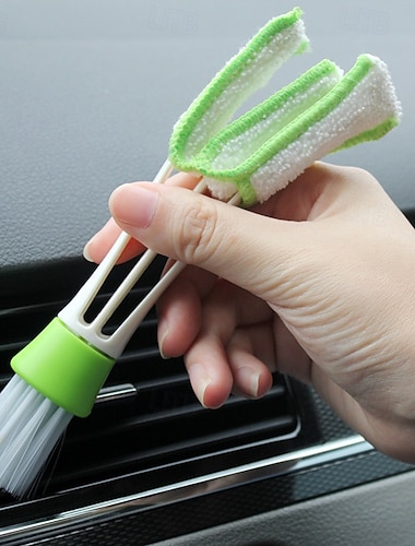  mini duster för bil luftventil set med 2 st luftkonditioneringsrengörare och borste dammsamlare rengöringsduksverktyg