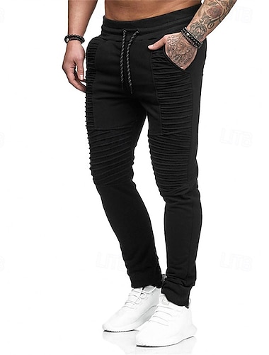  Homme Jogging Pantalon Pantalons de course Pantalon de Survêtement Ruché Poche Ceinture élastique Pantalons / Surpantalons Extérieur Sport & Loisir Athlétique Automne Respirable Doux Marathon