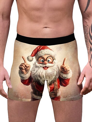 Papá Noel Pijamas de navidad Boxers Cortos Ropa Interior regalo de Navidad Navidad Hombre Navidad Año Nuevo Nochebuena Gracioso Adultos Fiesta Navidad