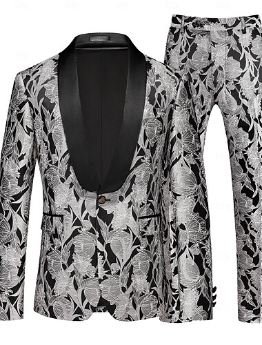  Disko 1980er Hose Outfits Anzüge & Blazer Disco Einfarbig Herren Maskerade Leistung Party Club Erwachsene Mantel Hose