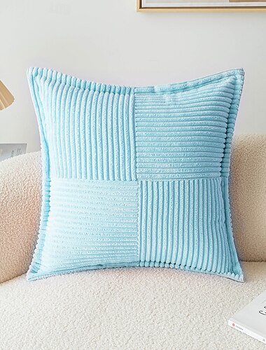  einfarbiger dekorativer Kissenbezug aus Cord, 1 Stück, weicher, quadratischer Kissenbezug für Schlafzimmer, Wohnzimmer, Sofa, Couch, Stuhl