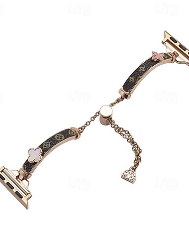  Schmuck Armband Kompatibel mit Apple Watch Armband 38mm 40mm 41mm 42mm 44mm 45mm 49mm Damen Glitzer Legierung Leder Ersatzarmband für iwatch Ultra 2 Series 9 8 7 SE 6 5 4 3 2 1