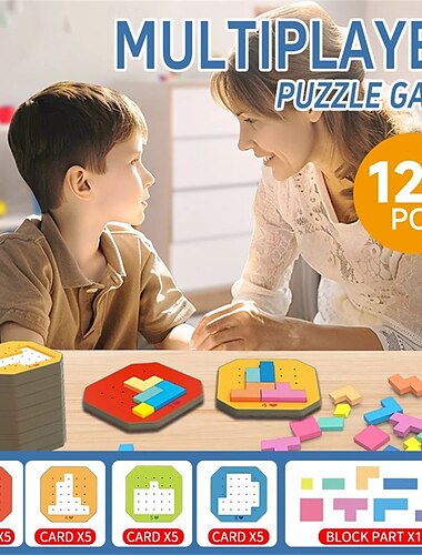  3D kreativní stolní dřevěná logická hra děti tangram matematické hračky stavební bloky deska barva tvar hra rané vzdělávací hračky