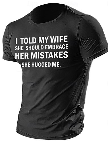  Hombre Gracioso impresión de letras Camiseta Camiseta superior 100% Algodón Manga Corta Gráfico Camisa Negro Rojo Verde Ejército Camiseta cómoda Calle Deporte Ropa de diseñador de moda