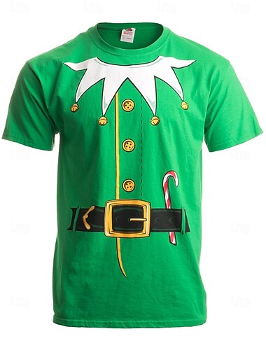  3D Święta Koszulka Koszulkowy Brzydka świąteczna koszulka Elf Graficzny Zabawny na Męskie Dla dorosłych Druk 3D  Do Święta Karnawał Impreza Festiwal