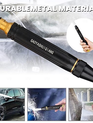  biltvätt högtrycksvattenpistol munstycke trädgårdsslang munstycke spray högtryck metall vattenpistol sprinkler justerbart metallmunstycke trädgårdsslang sprinkler