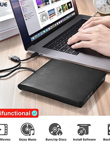  sottile usb 3.0 &tipo-c masterizzatore cd dvd esterno lettore lettore masterizzatore lettore ottico per pc portatile masterizzatore dvd dvd portatile