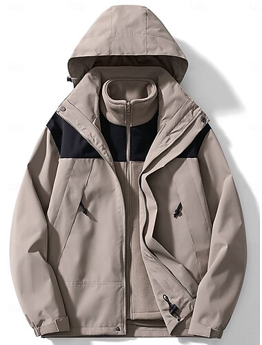  Wasserdichte Regenjacke für Damen mit Kapuze, leichte Wanderjacke, Gorpcore-Windjacke, winddicht, atmungsaktiv, verschleißfest, Jacke oben, durchgehender Reißverschluss, Jagd, Klettern