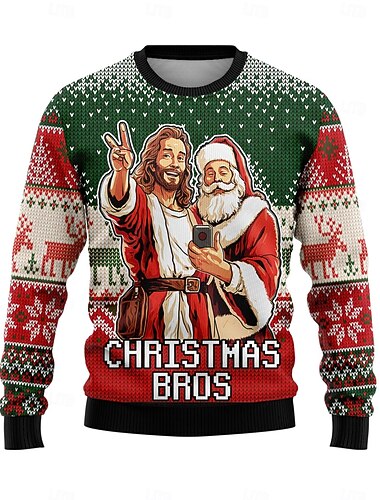  Święta Święty Mikołaj Pullover Śmieszna bluza świąteczna Druk 3D 3D Święta Zabawny Na Dla par Męskie Damskie Dla dorosłych Święta Karnawał Druk 3D Impreza Festiwal