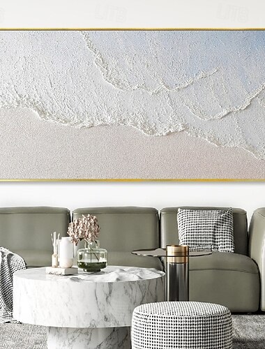  peinture à l'huile faite à la main peinture de plage blanche art de paysage marin fait à la main peinture à l'huile impasto sur toile planche à la main peinture à l'huile de vague peinture à l'huile
