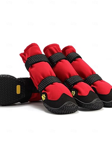  Hunde-Schneestiefel Outdoor-Hundestiefel Winter-Hundeschuhe warm sportlich wasserdicht rutschfest Pfotenschutz für Schnee und Regen für mittelgroße und große Hunde