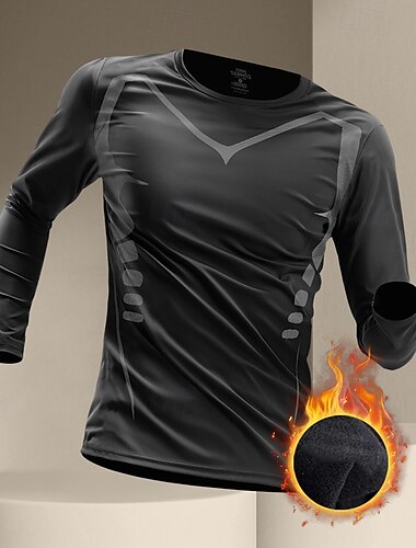  Herren Laufshirt Sport Top Funktionsshirt Langarm T-Shirt Casual Athlässigkeit Herbst Atmungsaktiv Schnelltrocknend Fitnesstraining Laufen Gehen Sportbekleidung Sportkleidung Farbblock