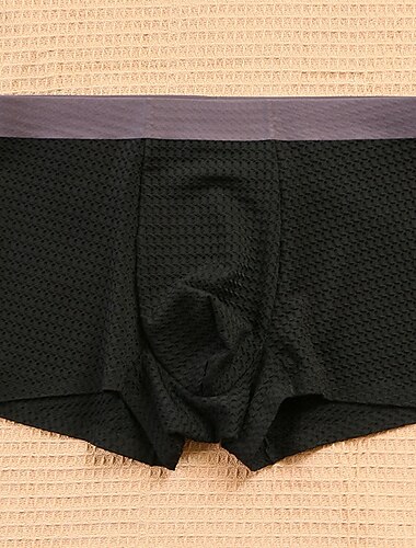 Per uomo 1 pc Boxer Slip Collage Nylon Elastene Traspirante Morbido Comodo Color Block A vita medio-alta Nero Bianco