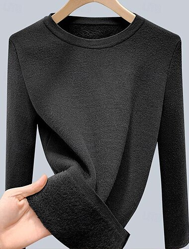  Per donna Felpa Di tendenza Giornaliero Essenziale Tinta unica Girocollo Lavorato a maglia Manica lunga Top regolari Maglia Ufficio Nero Cammello Autunno Inverno