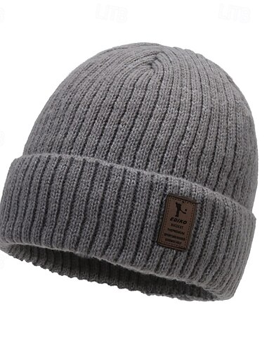  Herren Unisex Beanie Mütze Wintermützen Wollmützen 骷髅头毛线帽 Strickmütze Schwarz Dunkelmarine Polyester Strick Gemütlich Freizeitskleidung Ausgehen Solide / einfarbig Warm