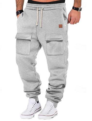  Herren Sportliche Hosen Jogginghose Trainingshose Jogginghose Jogger Hose Hosen Cargo-Jogginghose Tasche Kordelzug Elastische Taille Glatt Komfort Sports Outdoor Täglich Modisch Brautkleider schlicht
