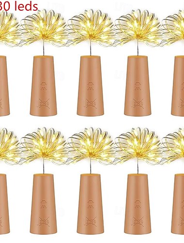  10 pezzi barra led bottiglia di vino sughero 3m luci stringa decorazione natalizia lampada led luci fatate luci festa filo di rame stringa