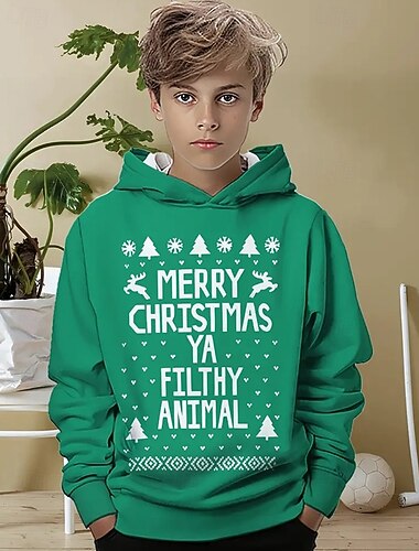 Новогодняя тематика Мальчики 3D Графика Новогодняя ёлка Буквы Новогодние худи Толстовка Длинный рукав Весна Осень Мода Уличный стиль Полиэстер Дети 4-12 лет Капюшон на открытом воздухе Повседневные   Новогодняя тематика Мальчики 3D Графика Новогодняя ёлка Буквы Новогодние худи Толстовка Длинный рукав Весна Осень Мода Уличный стиль Полиэстер Дети 4-12 лет Капюшон на открытом воздухе Повседневные