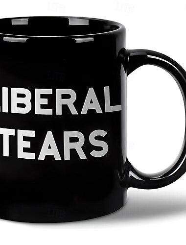  liberální hrnek se slzami černý grafický hrnek na kávu dárek pro konzervativní zastánce 330ml/12oz keramický hrnek retro vintage design