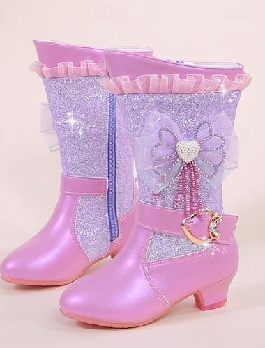  Fille Bottes Bottes décontractées Chaussures habillées Bottes mi-mollet Botillons Cuir Respirabilité Ne glisse pas Augmenter la hauteur Chaussures de princesse Grands enfants (7 ans et +) Petits